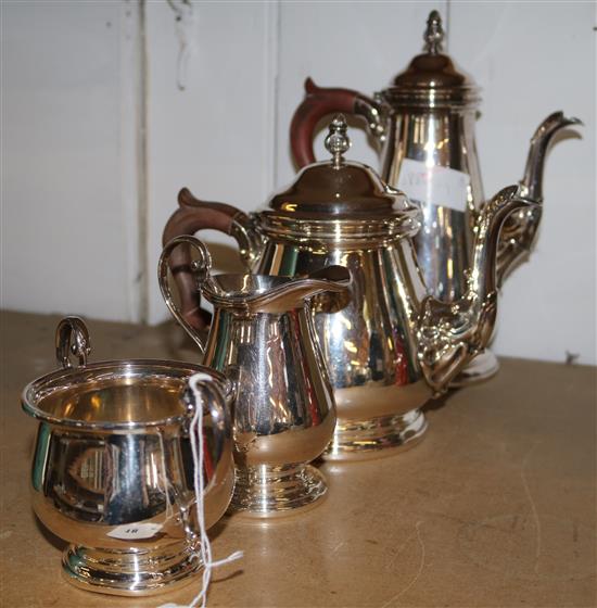 A four piece plated tea and coffee set